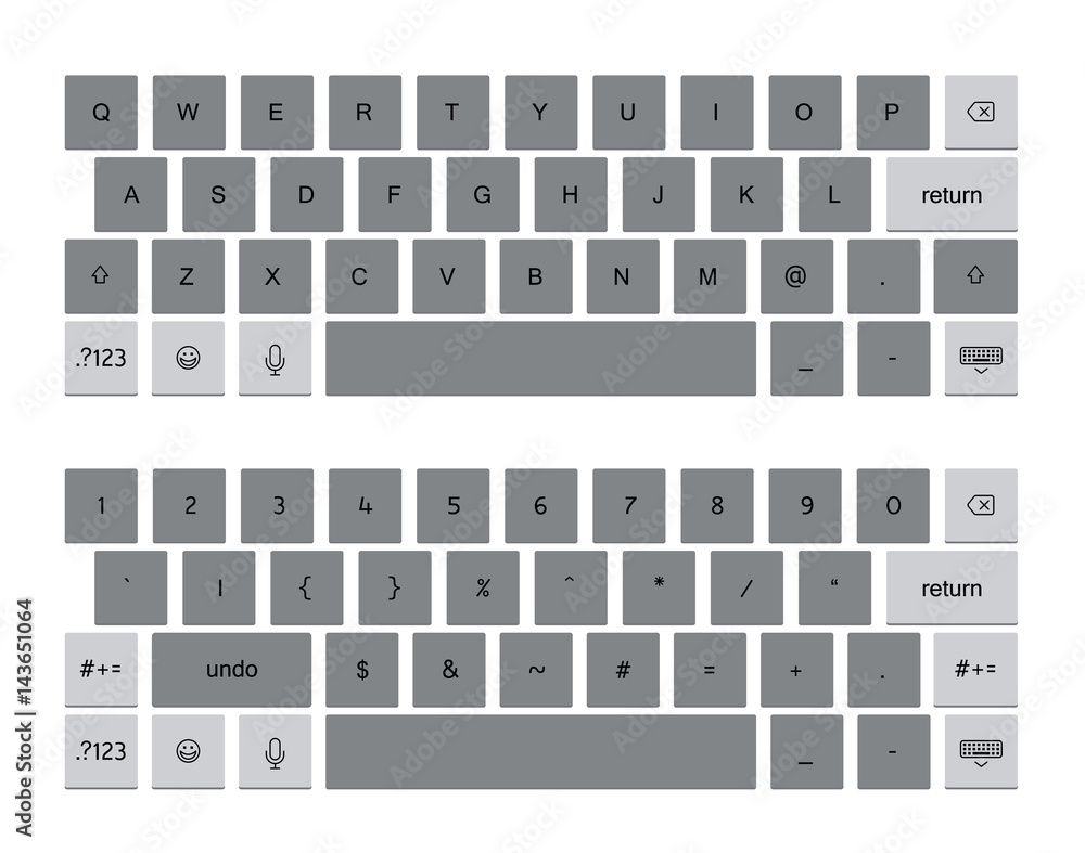 Compact virtual keyboard vector illustration