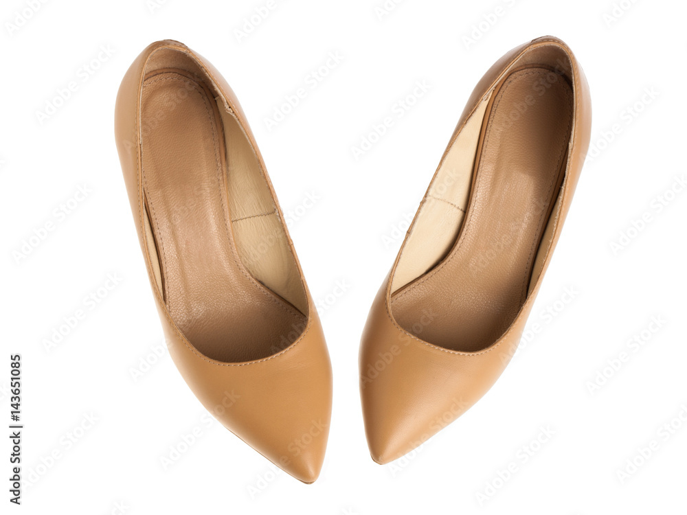 Brown women shoes isolated on white background Brown women shoes isolated on white background