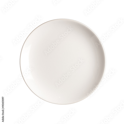 Empty circle plate isolated on white background