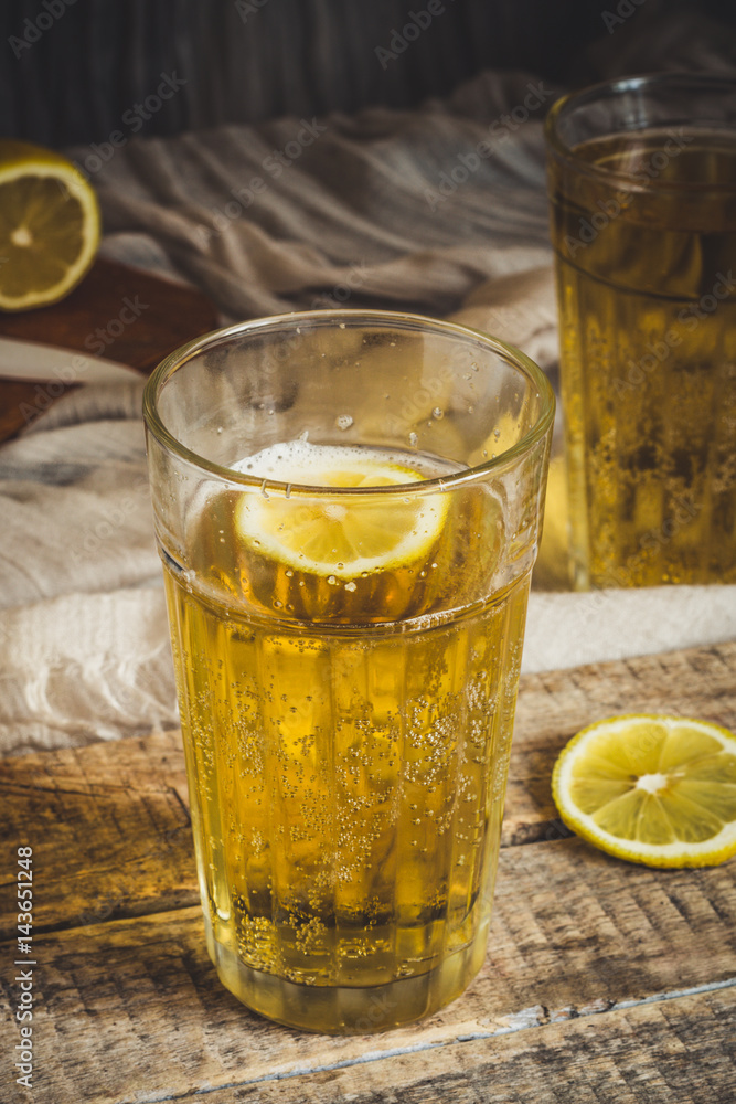 Lemonade with fresh lemon Lemonade with fresh lemon