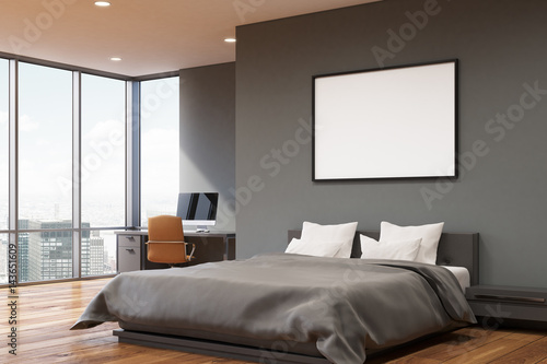 Dark gray wall bedroom, corner © ImageFlow