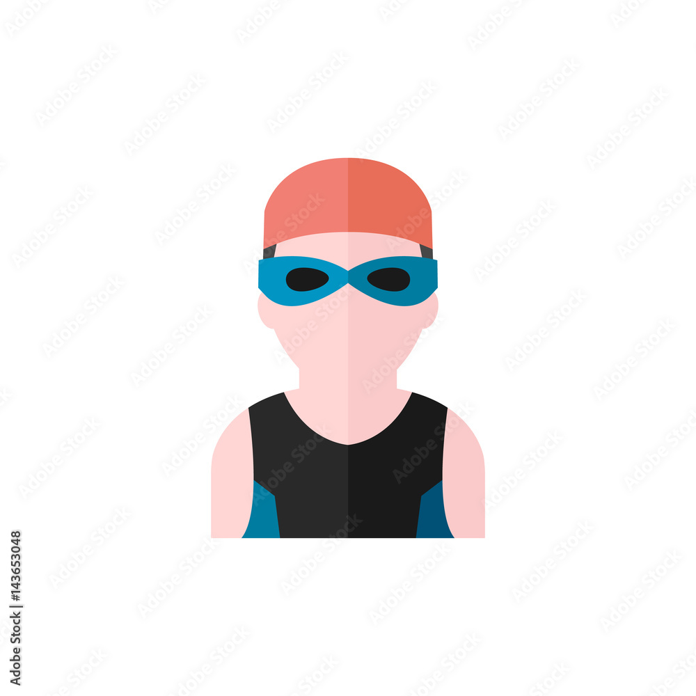 Flat icon - Swimming athlete