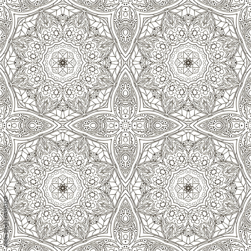 Seamless Mandala pattern. Seamless ornament for your creativity. Coloring Zentangl doodle pattern