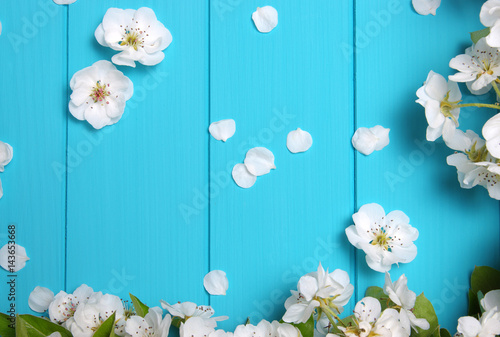  Spring flowers on wood