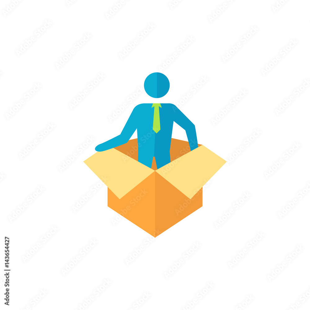 Flat icon - Businessman challenge Flat icon - Businessman challenge