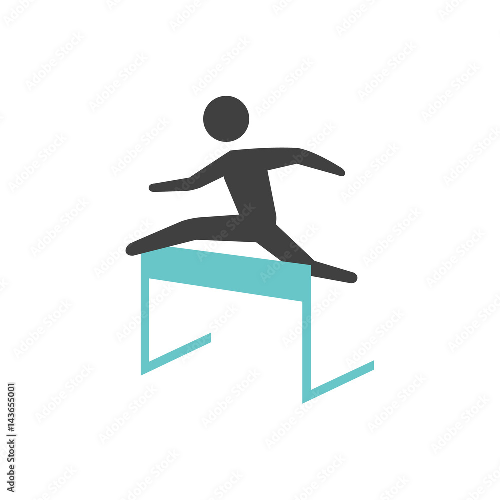Flat icon - Hurdle run Flat icon - Hurdle run