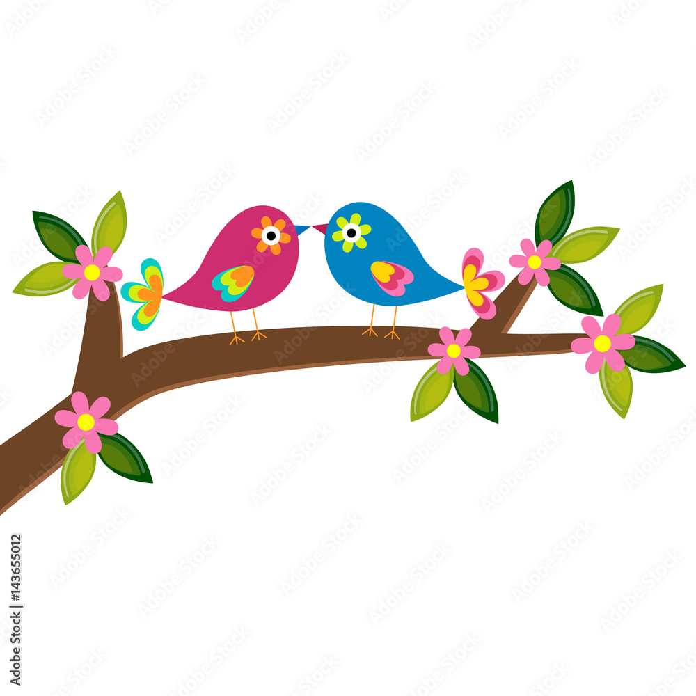 birds on a branch