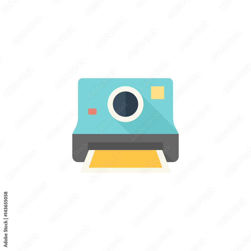 Fototapeta premium Flat icon - Instant camera