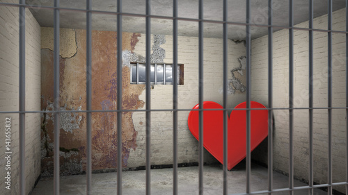 Foto Herz hinter Gittern - unglücklich verliebt