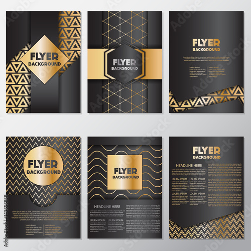 Gold banner background flyer style Design Template