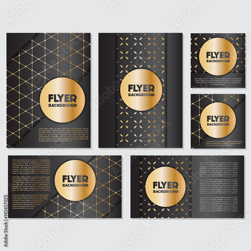 Gold banner background flyer style Design Template