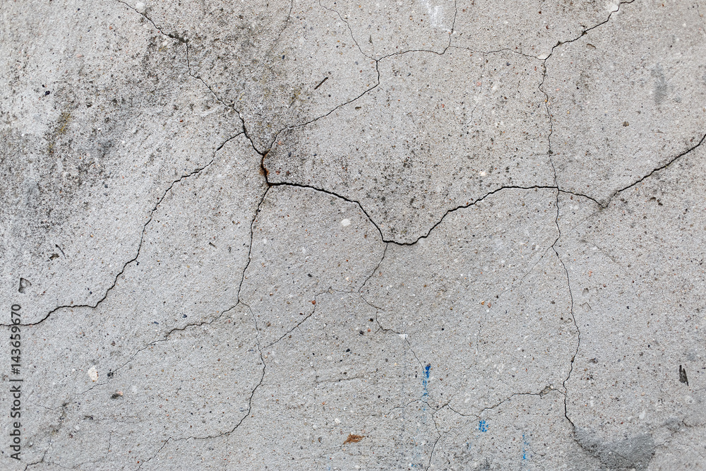 Obraz premium Concrete wall texture with cracks. Old gray cement background.