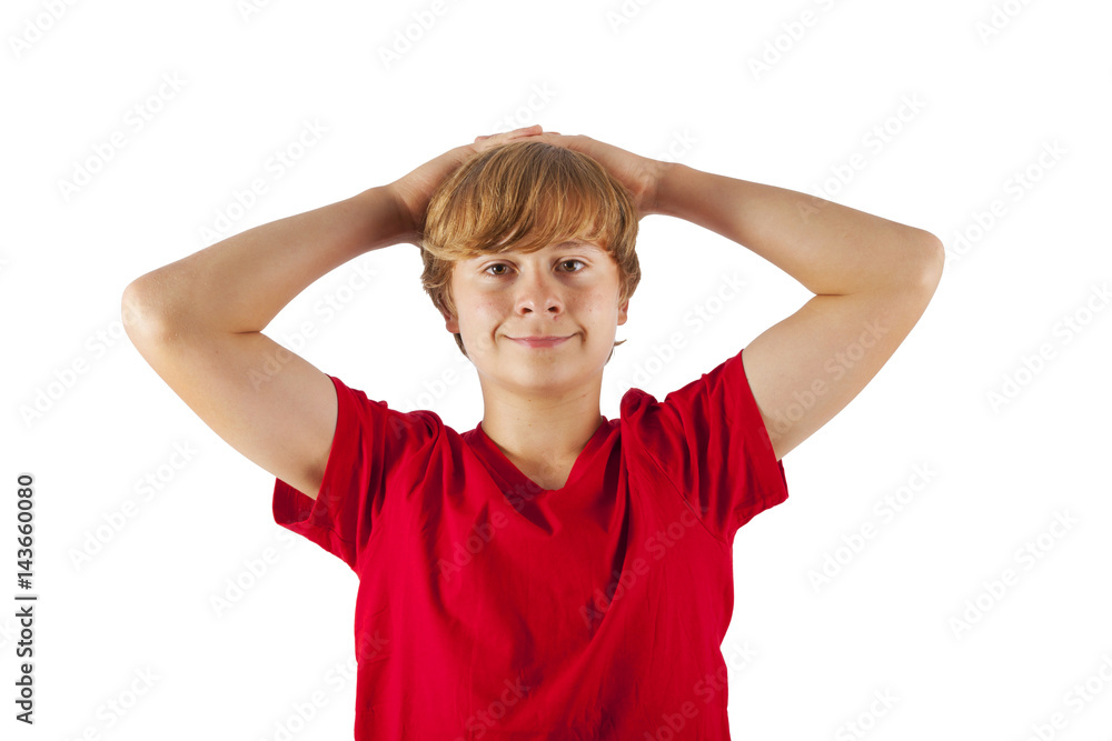 smart boy in studio isolated on white smart boy in studio isolated on white