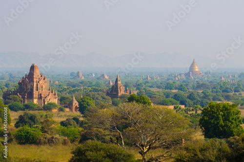 Beautiful Ancient land in Bagan with thousands of ancient temples in Myanmar