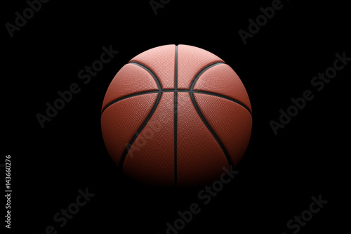 Basketball on black background. 3D illustration