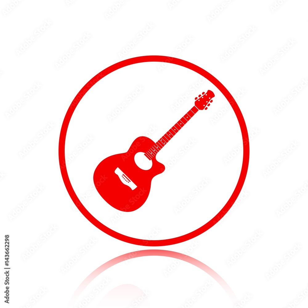 Acoustic guitar sign icon. Music symbol icon stock vector illustration flat design Acoustic guitar sign icon. Music symbol icon stock vector illustration flat design