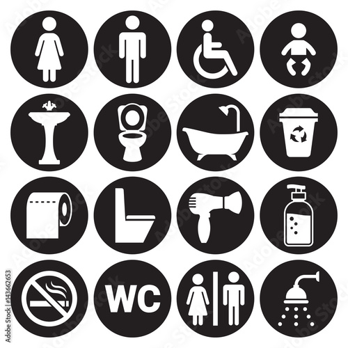 Toilet icons set