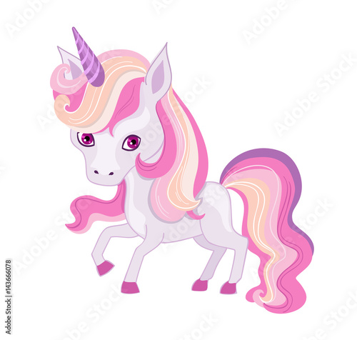 Illustration of a very cute  unicorn in pastel colors.Illustration of a very cute  unicorn in pastel colors.