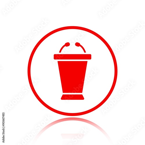 lectern with microphone icon stock vector illustration flat design