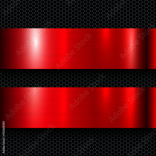 Metal background red, polished metallic red texture