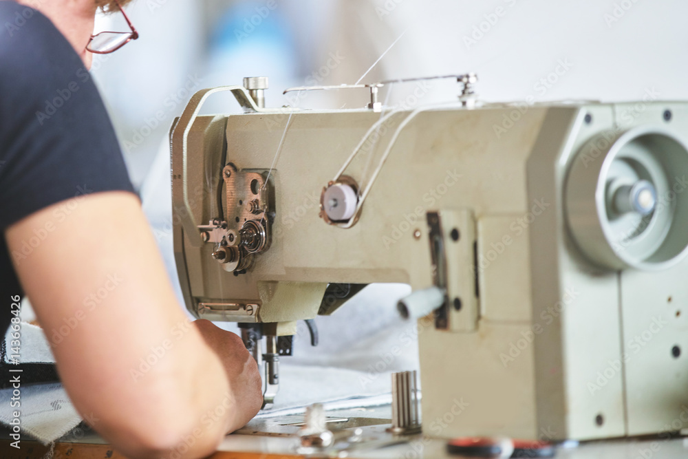 Seamstress worker in factory