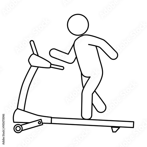 Gym treadmill machine icon