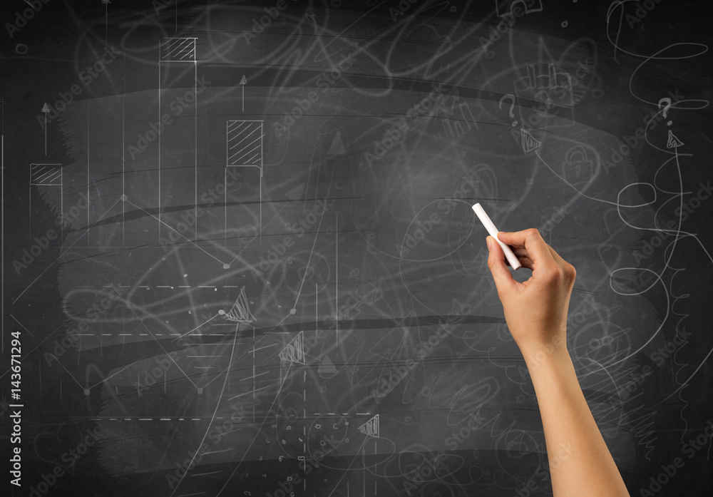 Fototapeta premium Hand holding chalk