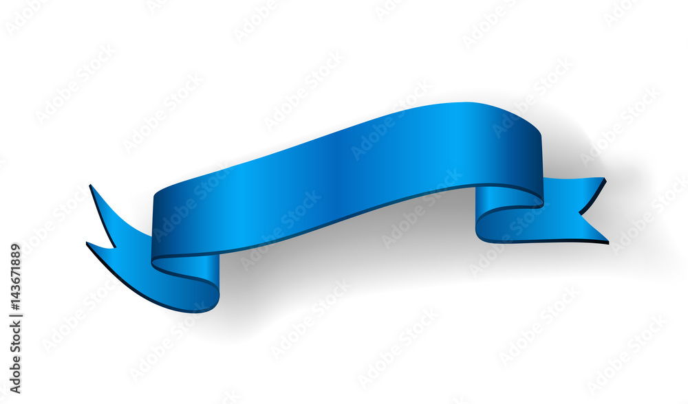 Ribbon blue banner. Sign satin blank promotion, web, advertising banner. Shiny ribbon scroll design decoration element. Vintage label isolated on white background Vector illustration Ribbon blue banner. Sign satin blank promotion, web, advertising banner. Shiny ribbon scroll design decoration element. Vintage label isolated on white background Vector illustration