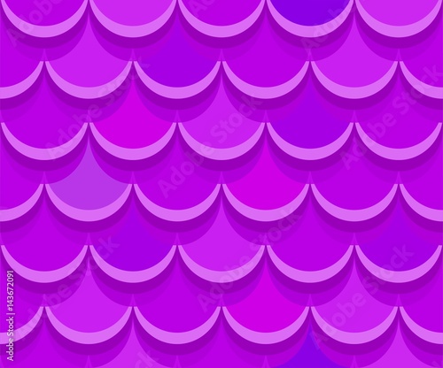Seamless purple clay roof tiles. Vector pattern
