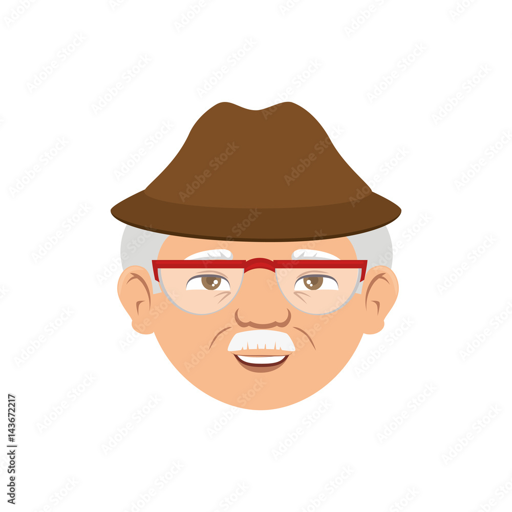 grandfather avatar character icon vector illustration design