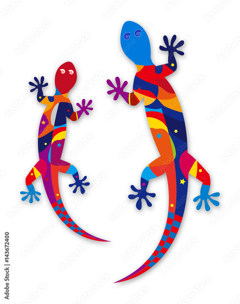 2匹のヤモリ Stock イラスト Adobe Stock