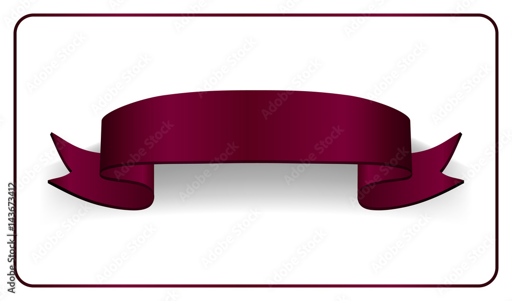 Red ribbon banner. Satin blank. Design label scroll ribbon bow blank element isolated on white background. Empty banner template for greeting, advertising, decoration Vector illustration Red ribbon banner. Satin blank. Design label scroll ribbon bow blank element isolated on white background. Empty banner template for greeting, advertising, decoration Vector illustration