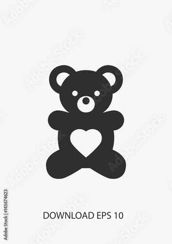 Bear doll icon, Vector