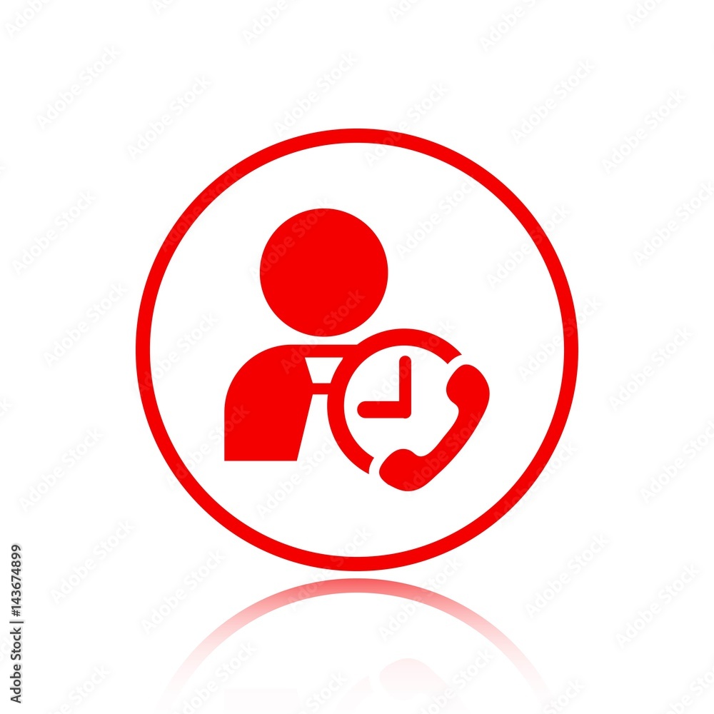 man clock phone icon stock vector illustration flat design man clock phone icon stock vector illustration flat design