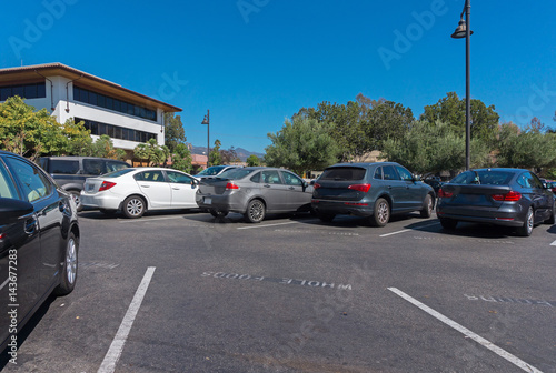 Parking lots near the mall in Santa Barbara in California USA