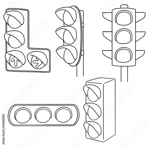 vector set of traffic light
