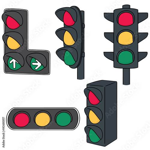 vector set of traffic light