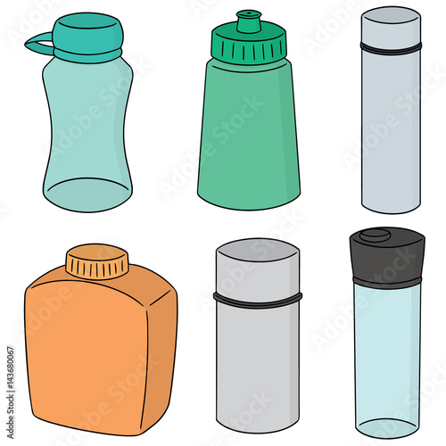 vector set of water bottle