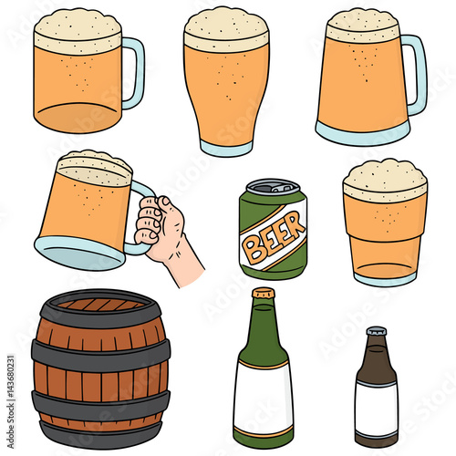 vector set of beers