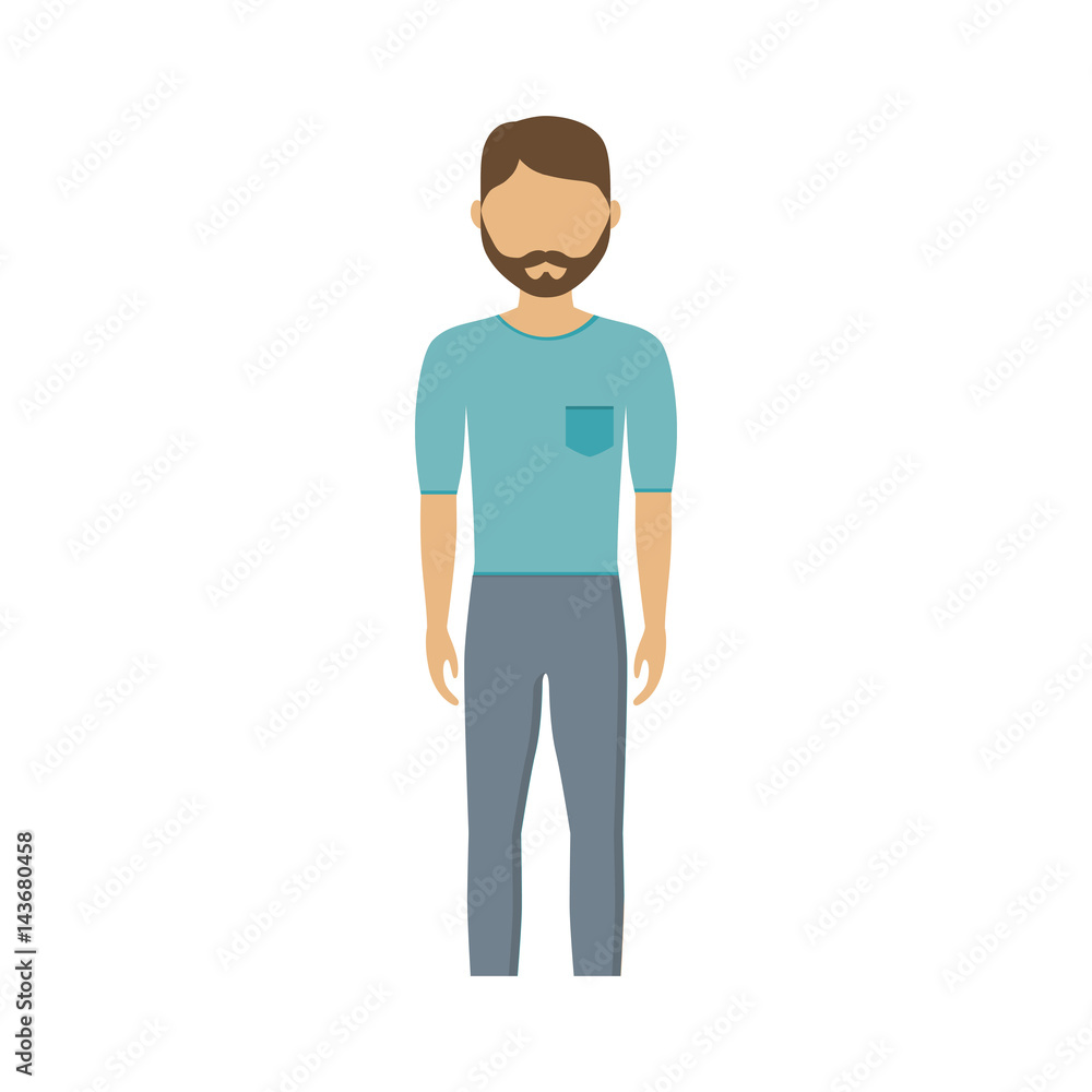 man wearing casual clothes, cartoon icon over white background. colorful design. vector illustration