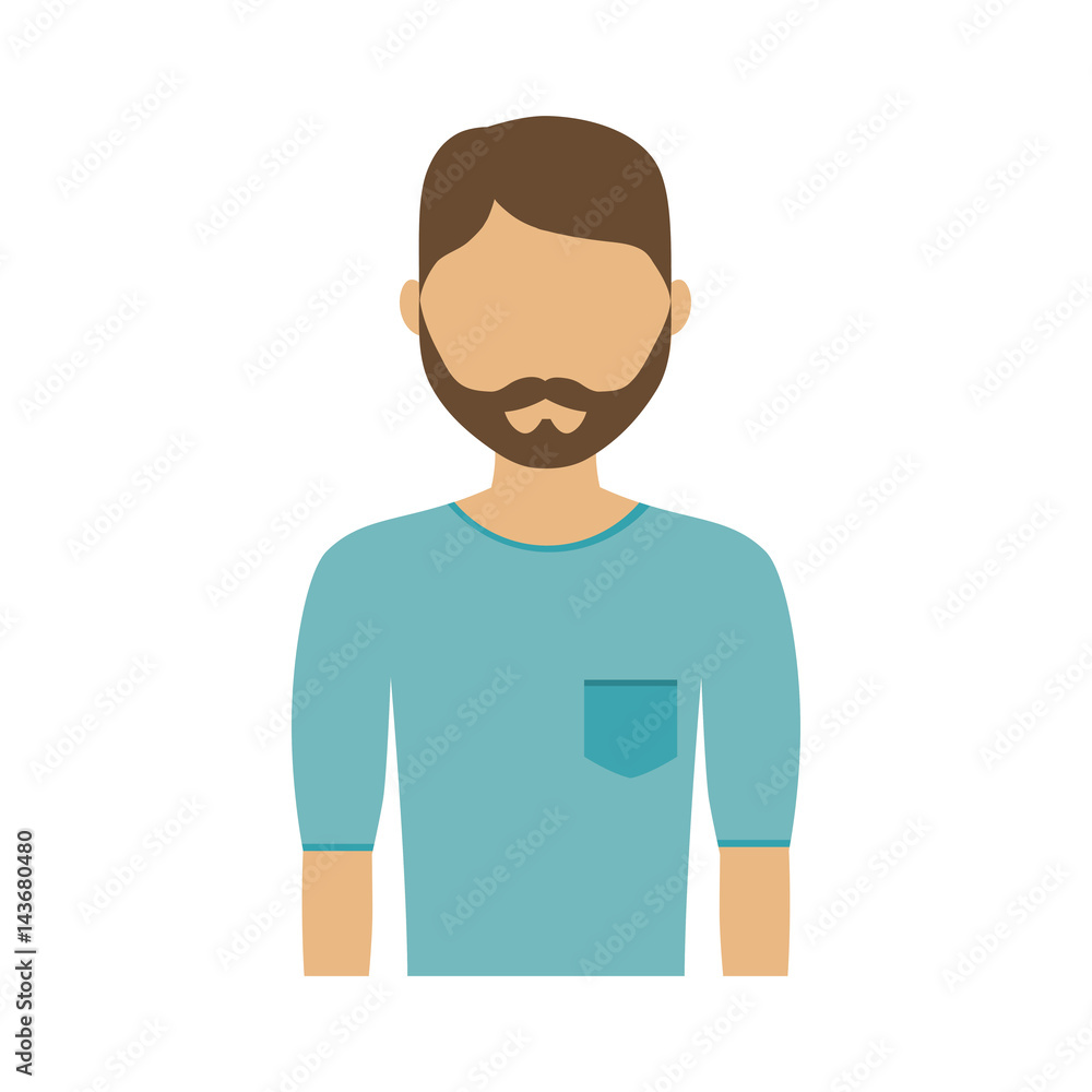 man wearing blue shirt, cartoon icon over white background. colorful design. vector illustration man wearing blue shirt, cartoon icon over white background. colorful design. vector illustration