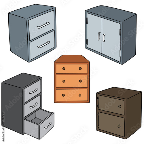 vector set of drawer