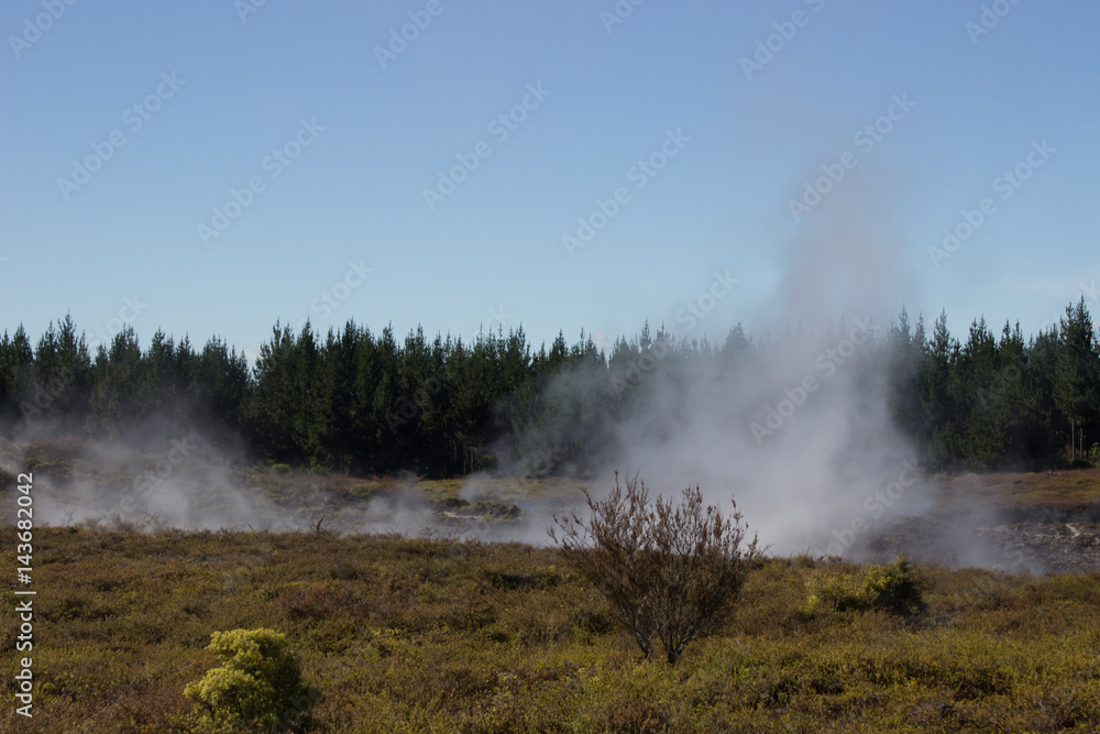 Hot steam craters