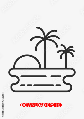 Beach landscape icon  Vector