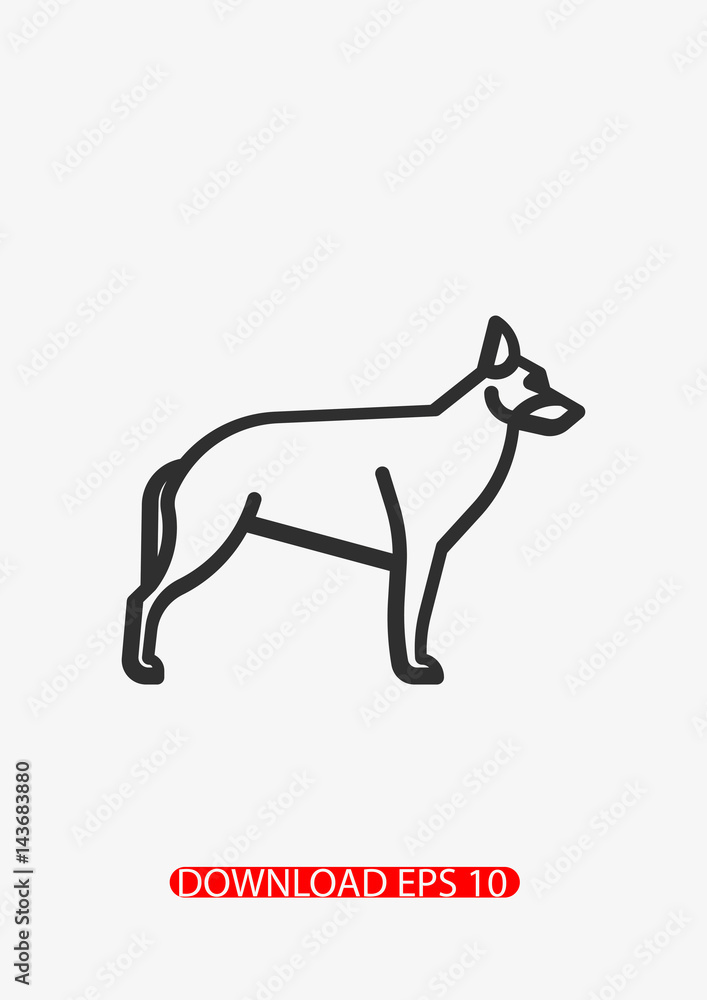 German shepherd dog icon, Vector German shepherd dog icon, Vector