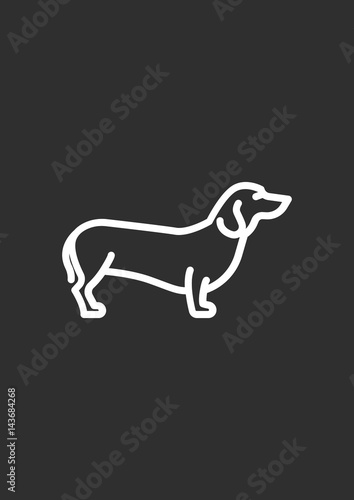  Dachshund dog icon  Vector