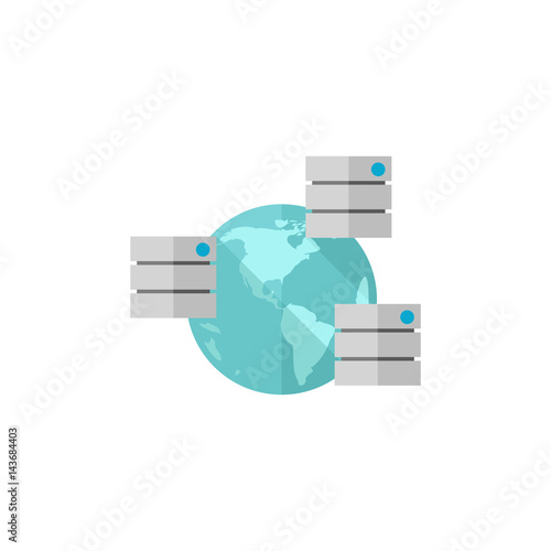 Flat icon - Global server