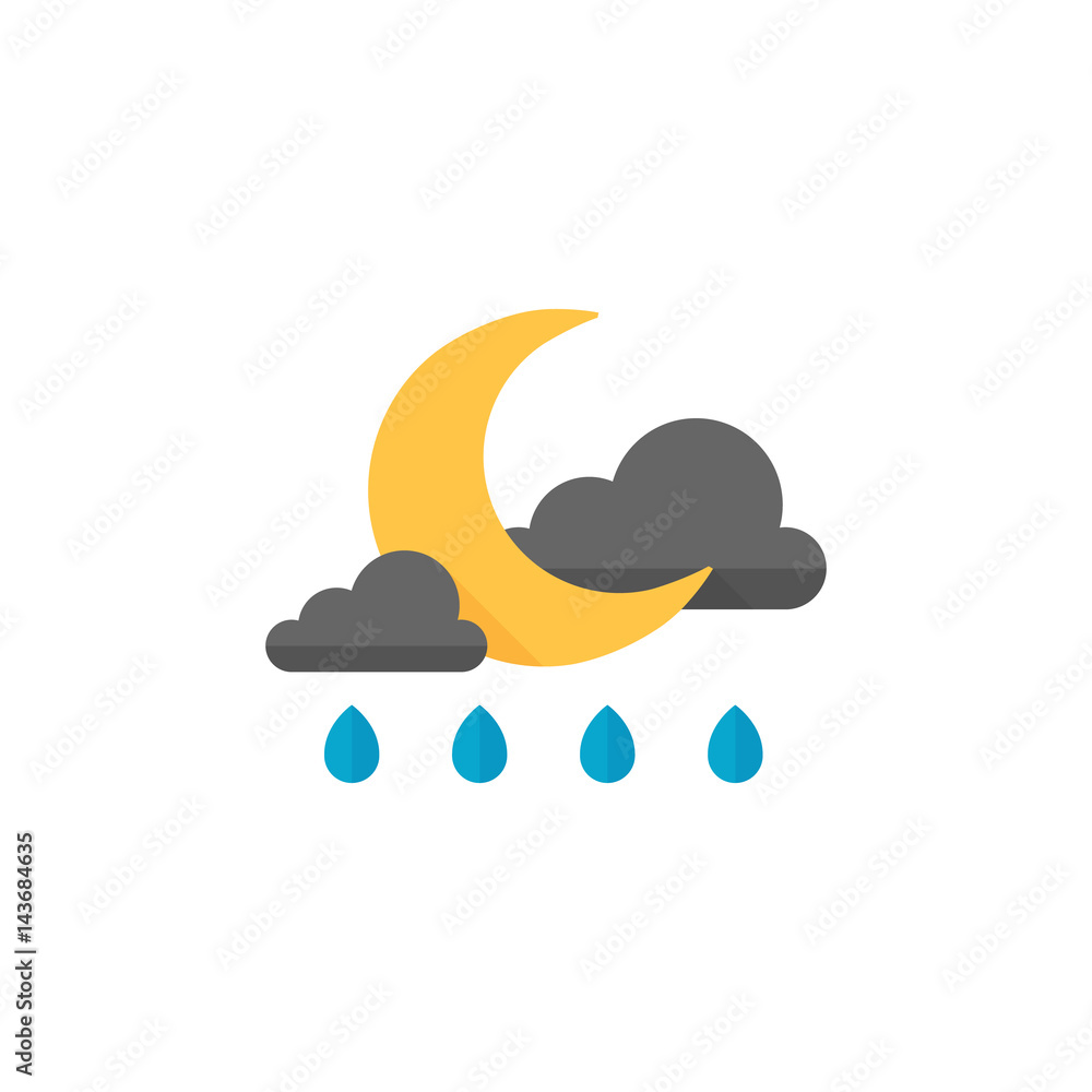 Fototapeta premium Flat icon - Weather overcast rainy
