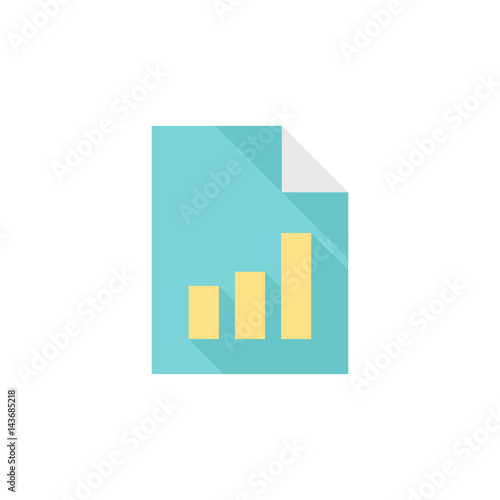Business chart icon in flat color style. Business presentation meeting data finance growth