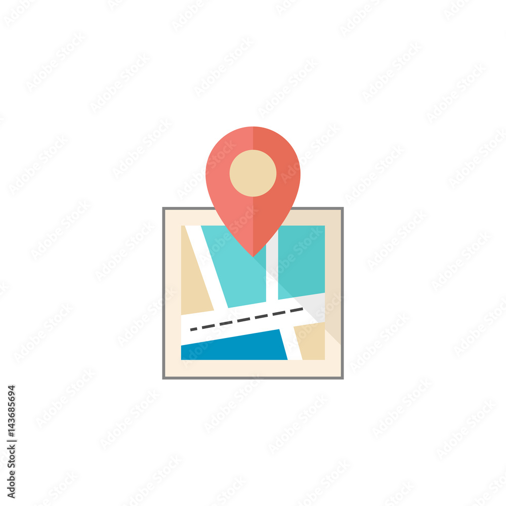 Flat icon - Road map Flat icon - Road map